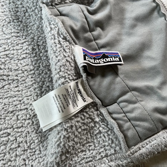 Patagonia Los Gatos Sweater Vest Girls Size XL (14) Gray Sherpa Fluffy - Picture 6 of 7